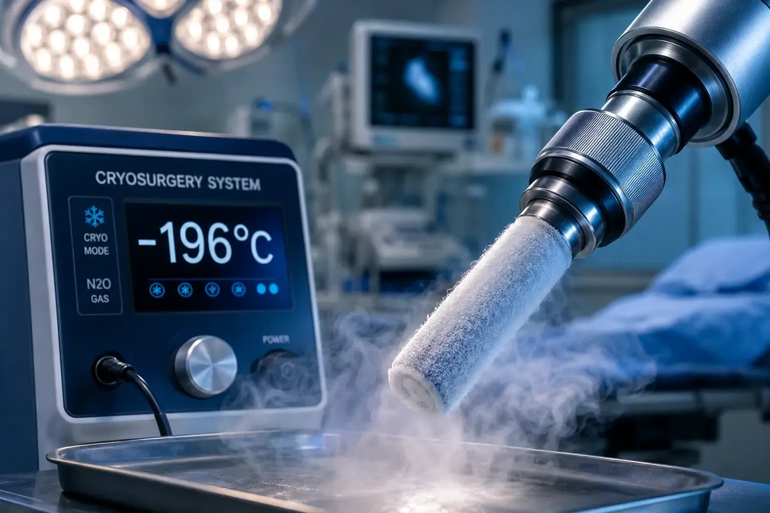 Кріохірургічна система з рідким азотом при робочій температурі −196 °C в операційній